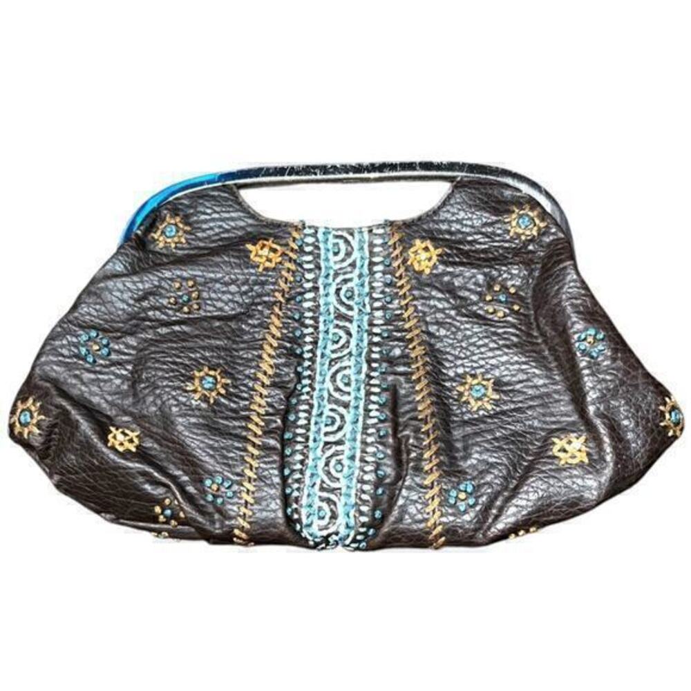▶️ The Limited ◀️ Embroidered Leather Boho Clutch